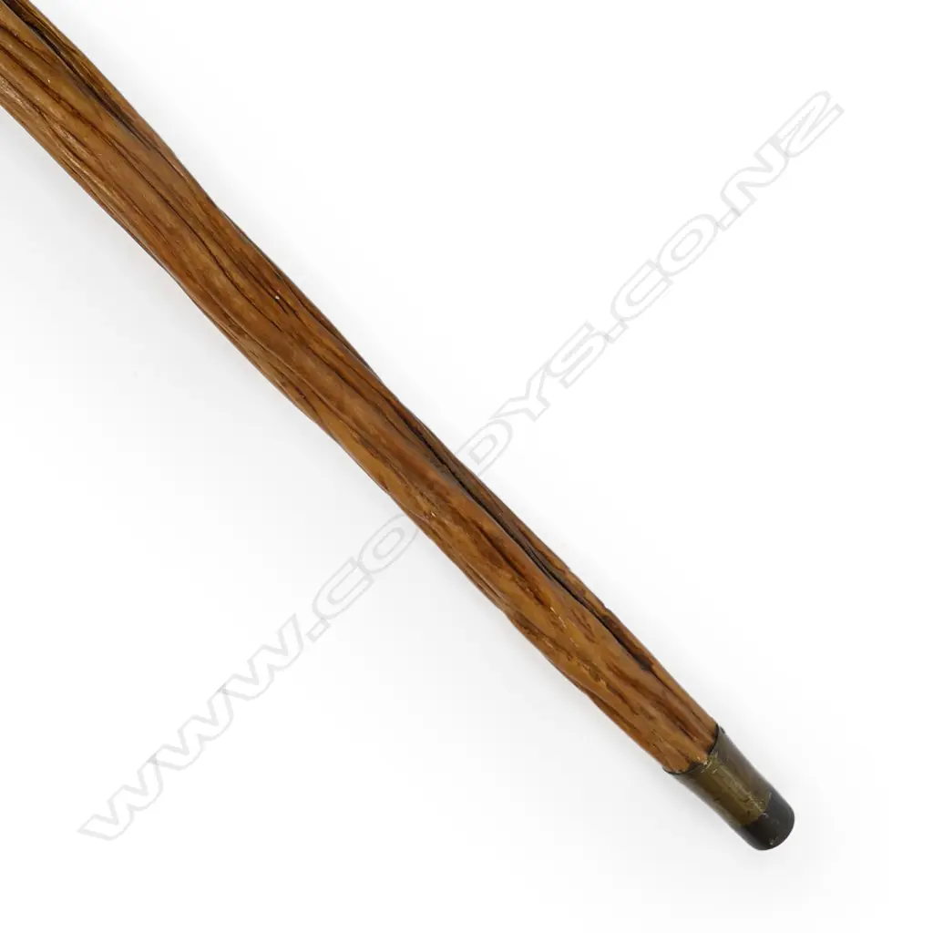 A pair of Frank Hyams (Dunedin) silver and greenstone walking stick end, Image 1++